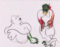 Tincuța Marin, Untitled, 2019, cărbune și tempera pe hârtie