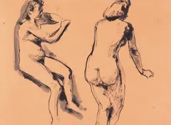 Corneliu Baba, Studii de nud, tuș pe hârtie