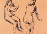Corneliu Baba, Studii de nud, tuș pe hârtie