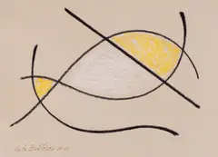 Geta Brătescu, Untitled (Omagiu lui Kandinsky), 2012, cărbune și pastel pe hârtie lipită pe carton