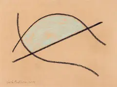 Geta Brătescu, Jocul formelor, 2012, cărbune și pastel pe hârtie lipită pe carton