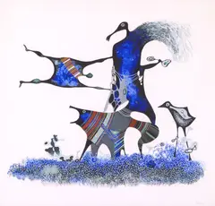 Jules Perahim, O aventură africană, guașă și tuș pe hârtie