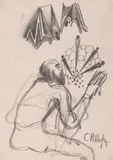Constantin Piliuță, Artistul Demiurg, creion pe hârtie
