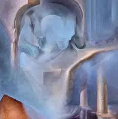 Tudor Bălaşa, Templul, 1996, ulei pe pânză