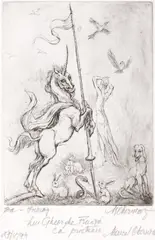 Inorog by Marcel Chirnoagă, 1994, acvaforte și acvatintă, sold May 2026