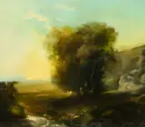 Corneliu Brudașcu, Răsărit de soare, ulei pe pânză