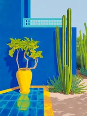 Dana Olteanu, High Noon at Majorelle, 2026, acrilic pe pânză