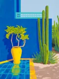 Dana Olteanu, High Noon at Majorelle, 2026, acrilic pe pânză
