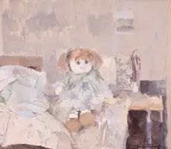 Păpușă în atelier by Gabriel Catrinescu, ulei pe pânză, sold May 2026