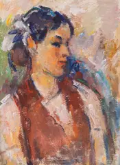 Ion Musceleanu, Portret de tânără, ulei pe pfl