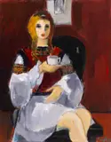 Gheorghe G. Vânătoru, Savurând o ceașcă de cafea, 1979, ulei pe pânză