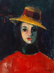 Gheorghe G. Vânătoru, Pălăria galbenă, 1974, ulei pe pânză lipită pe placaj