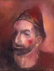 Marian Condruz, Autoportret, 1989, ulei pe pânză lipită pe carton