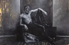 Paul Baraka Marat, La înmormântarea lui Robert Mapplethorpe, 2026, ulei pe pânză