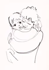 Tia Peltz, Maternitate, marker pe hârtie