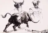 Marcel Chirnoagă, La sangre derramada, peniță pe hârtie