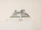 Wanda Mihuleac, L'île première des Fortunae Insulae, 1983, acuarelă, creion și accente de tempera