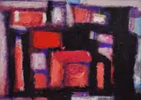Genko Genkov, Landscape in blue, around 2000, oil on canvas