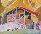Lyuben Zidarov, Turkeys, oil on canvas