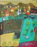 Lyuben Zidarov, Donkey stories, oil on cardboard