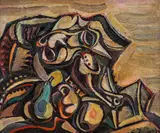 Edmond Demirjian, Abstract figure, 1972, oil on canvas