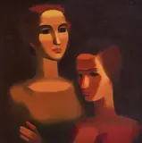 Toma Trifonovski, Two women, 1989, oil on canvas