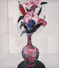 Svetlin Rusev, Vase with lilies, 2015, oil on canvas