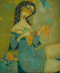 Peter Michev-Pedro, Dreaming with grapes II, oil on canvas