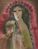 Aleksandar Terziev, Madonna, 2021, watercolour, gouache, charcoal and pastel on canvas