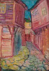 Sozopol by Lika Yanko, oil on plywood, sold May 2026