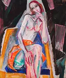 Atanas Patsev, Boudoir, 1970, oil on canvas