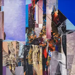 Abstract composition by Gencho Nakev, oil on canvas, offered May 2026