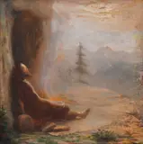 Hristo Berberov, Hermit, around 1915, oil on cardboard laid on plywood