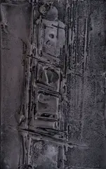 Petar Dochev, Composition, late 1980s, texture paste and graphite on wood
