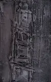 Petar Dochev, Composition, late 1980s, texture paste and graphite on wood