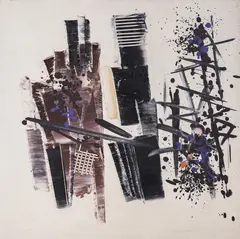Petar Dochev, Composition in white, oil on canvas