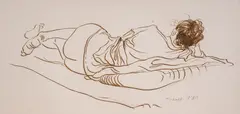 Georgi Chapkanov, Rest, 1980, ink on paper