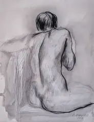 Svetlin Rusev, Nude, 2016, watercolour, pencil and charcoal on paper