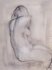 Svetlin Rusev, Nude, 2004, watercolour, pencil and charcoal on paper