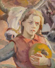 Ivan Petrov, Peasant woman, 1940s, oil on canvas laid on plywood