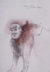 Georgi Chapkanov, Self portrait, pencil and pastel on paper