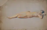 Hristo Berberov, Nude, around 1906, dry pastel on tinted cardboard