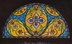 Floral motif by Nikolay Raynov, gouache on paper, sold May 2026