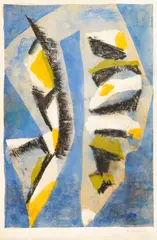 Edo Murtić, Abstraction 58', 1958., watercolor, pastel and gouache on paper mounted on cardboard