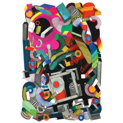 Miroslav Šutej, Chaos, 1991., collage serigraphy on cardboard and paper