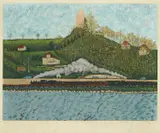 Matija Skurjeni, Trains Passing (Train Crossing), silkscreen on paper