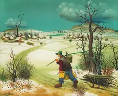 Mijo Kovačić, Winter Affairs, 1995., oil on glass