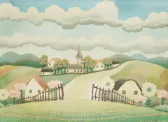Ivan Rabuzin, Zagorje Landscape, 1975., oil on canvas