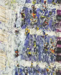 Tomislav Gusić, Stradun, 2008., Oil and acrylic on paper glued to canvas mounted on board