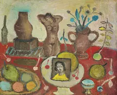 Antun Masle, Still Life, 1956., oil on canvas collaged on plywood